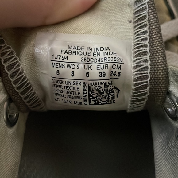 Grey Converse Low Top Size 8 - Picture 9 of 10
